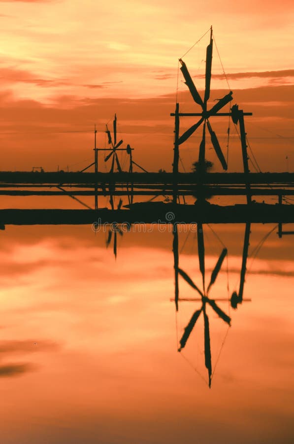 Old windmill at the salt mines royalty free stock image