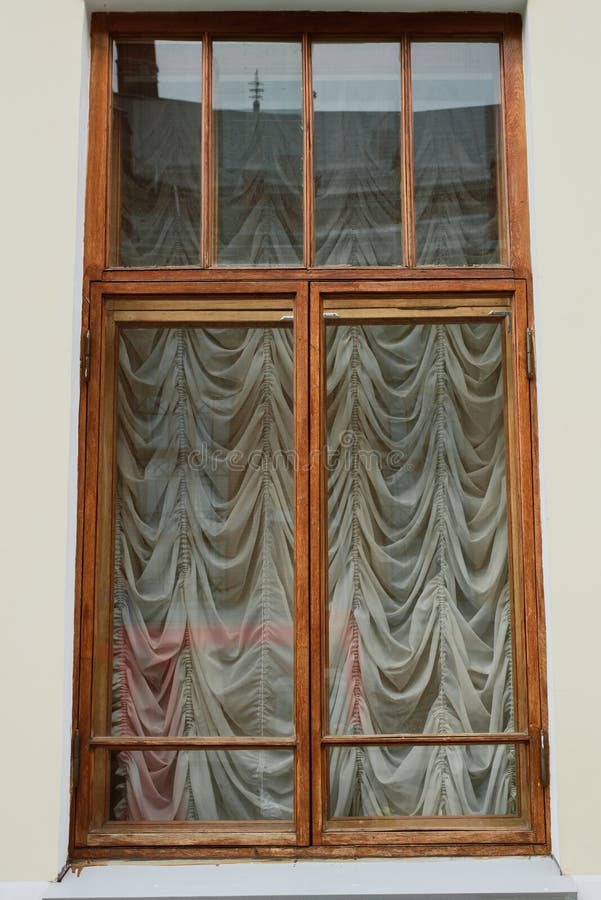 Old Window with Curtains Outside Stock Photo Image of outdoor, life