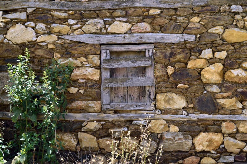 Old window in a stone wall stock photo. Image of strong - 43959420