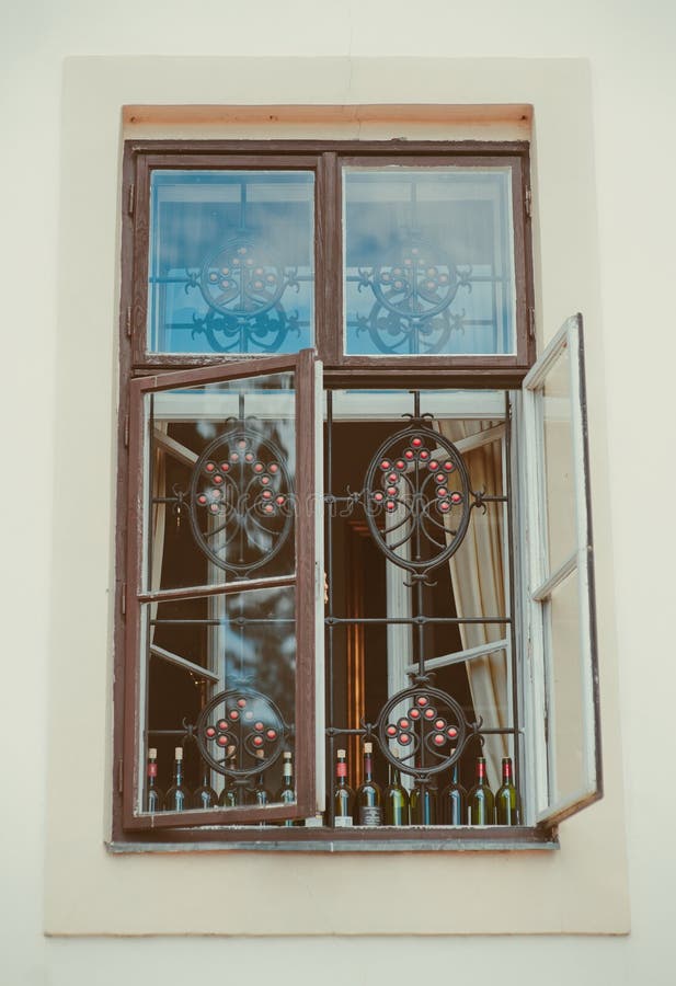 Window with Unusual Design in English Rural Village Stock Photo - Image .