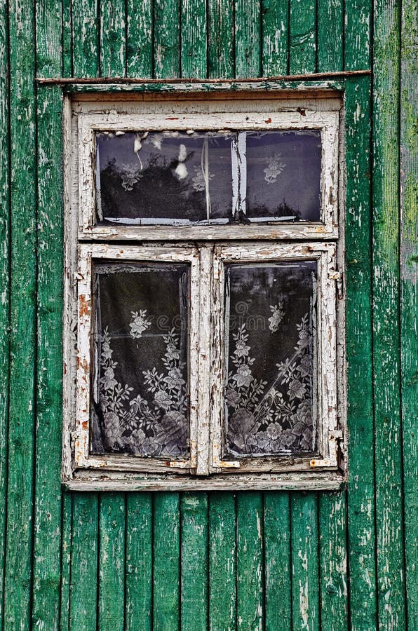 Old windows of the rural house