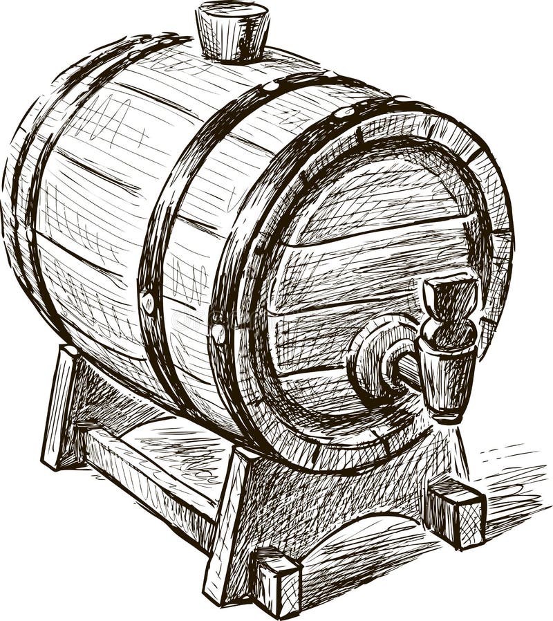 Old wine barrel stock vector. Illustration of hand, textured 56747774