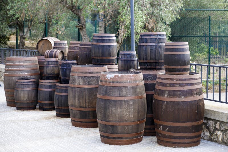Old wine barrels stock photo. Image of light, alcohol 57860898