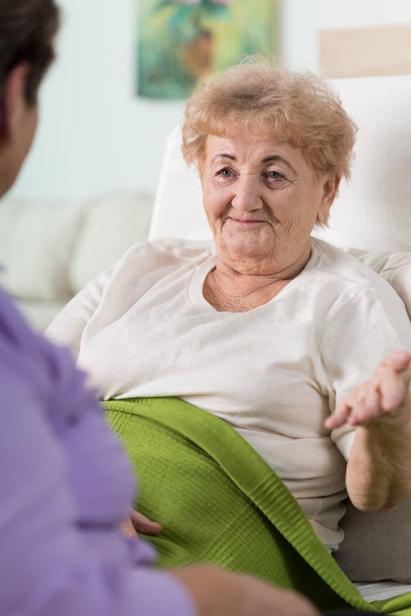 Old woman in bed