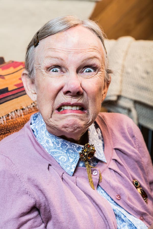 Old Woman Making a Face stock photo. Image of surly, silly - 58228500