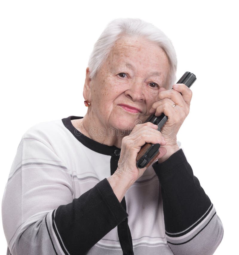 Old Woman With Pistol Stock Photo - Image: 38854128