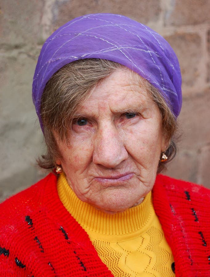 Old Woman with a Serious Look Stock Photo - Image of life, miserable
