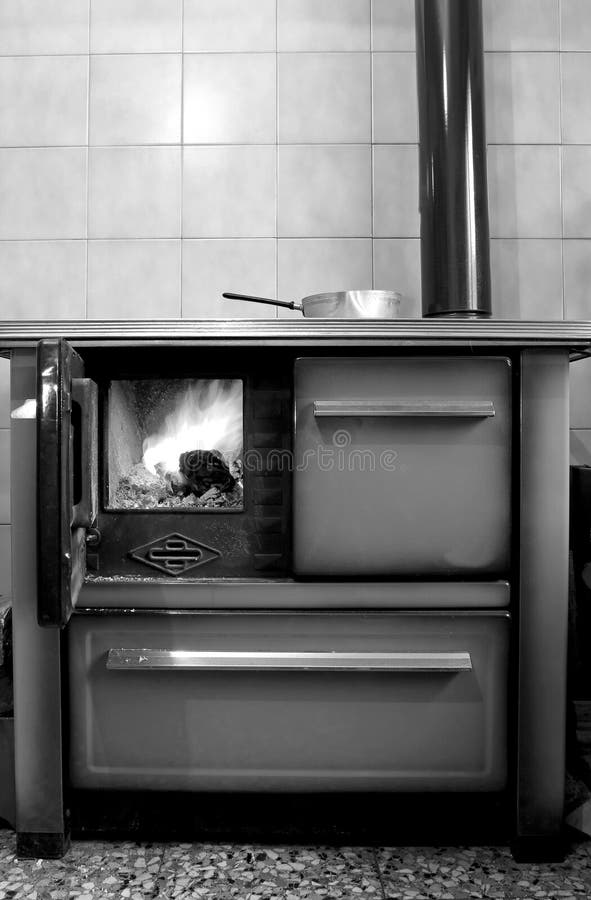Old Woodburning Stove in the Kitchen of Ancient Home Stock Image Image of fire, cooking 69166917