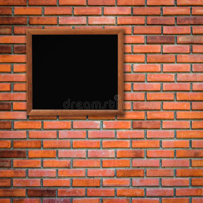 Wood Frames Photo on Red Brick Wall Stock Photo Image of wood, wooden