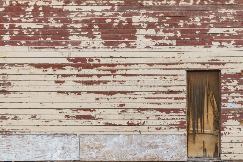 Old wood house siding and a door