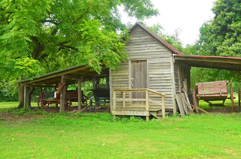 Old Wood Shed Antique Wagons Horse Carriage Stock Photo ...