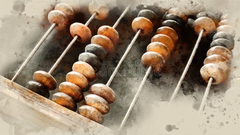 Old wooden abacus close-up