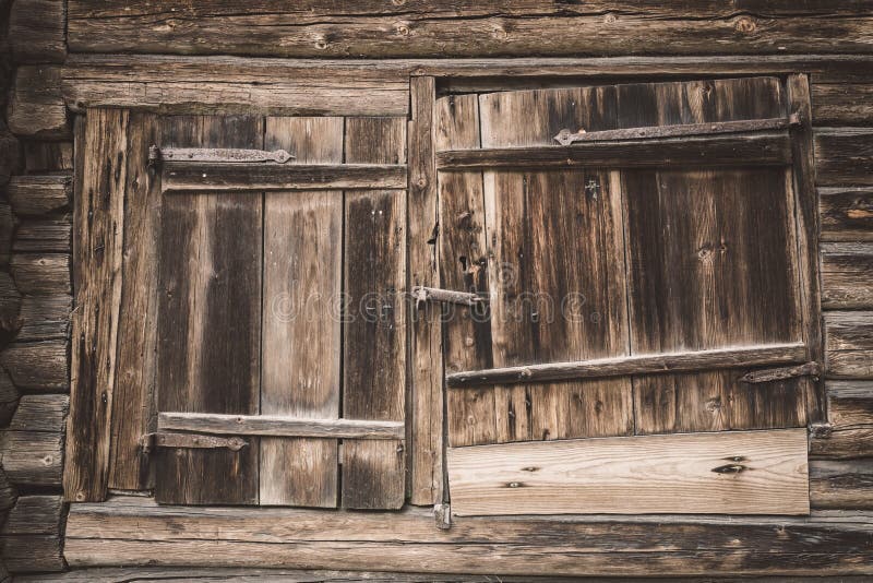 Old wooden barn door