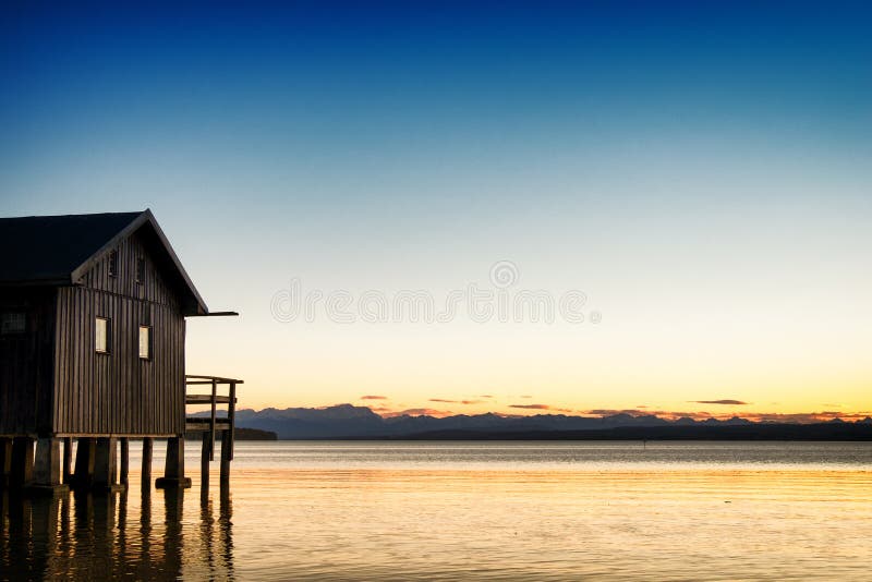 Old wooden boathouse