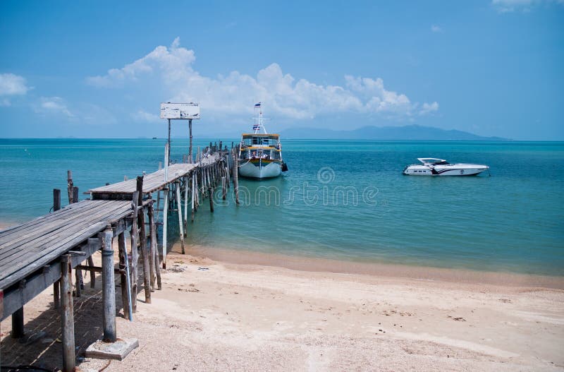 Old wooden bridge in Bophut, Samui, Thailand