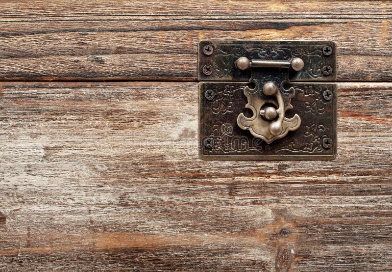 Old wooden chest with lock stock image. Image of carpentry 57444703