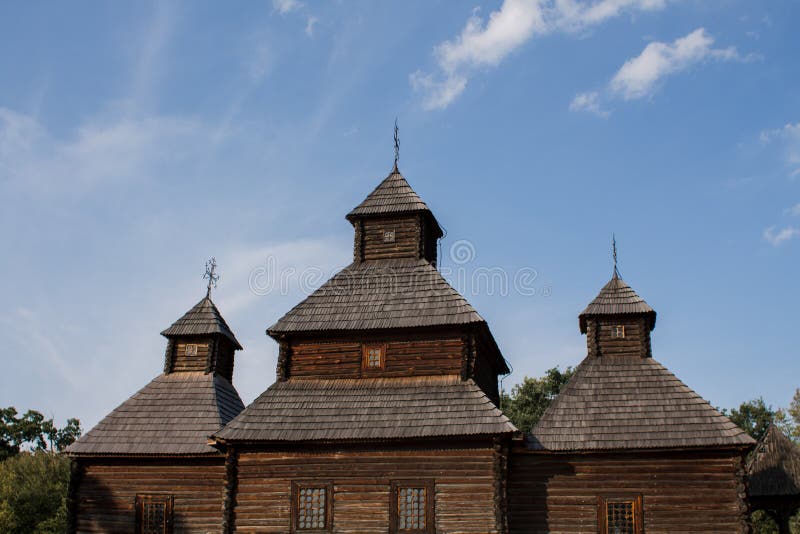 Old wooden church in the village