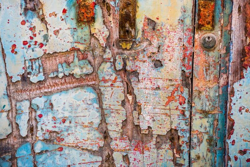 Old Wooden Door Crumbling Paint Texture Layers Stock Photos Free
