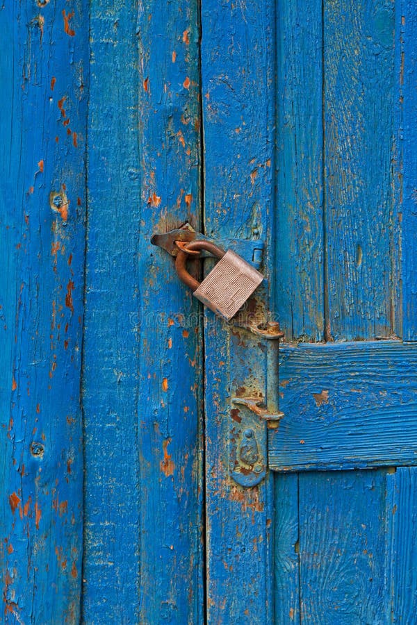 Old Wooden Door with Handle and Lock Stock Image Image of color, door