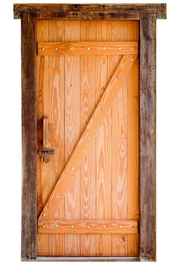 Old wooden door isolated on white background stock photo Old wooden door isolated on white background stock photo