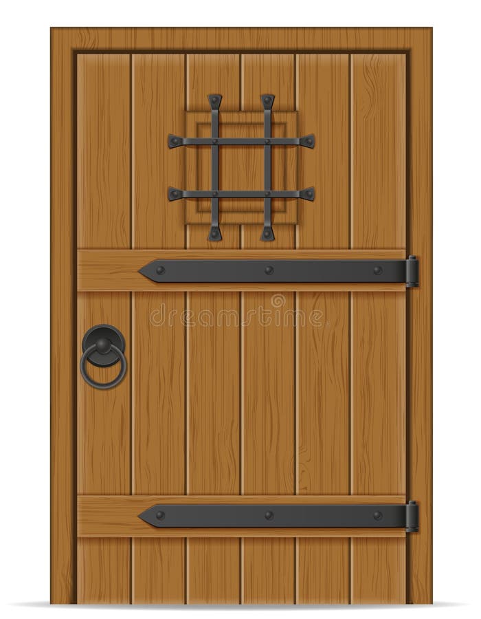 Old wooden door vector illustration