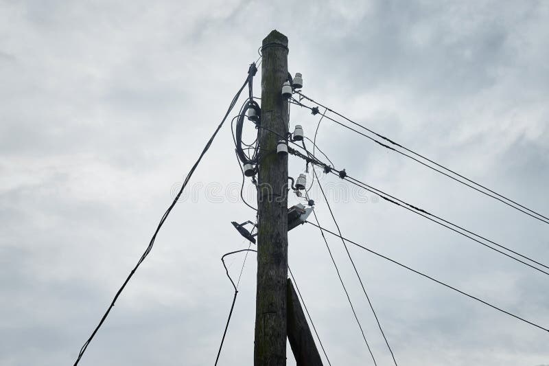 Old Wooden Electric Pole, Outdoor Lighting Pole Stock Image Image of power, supply 196691499