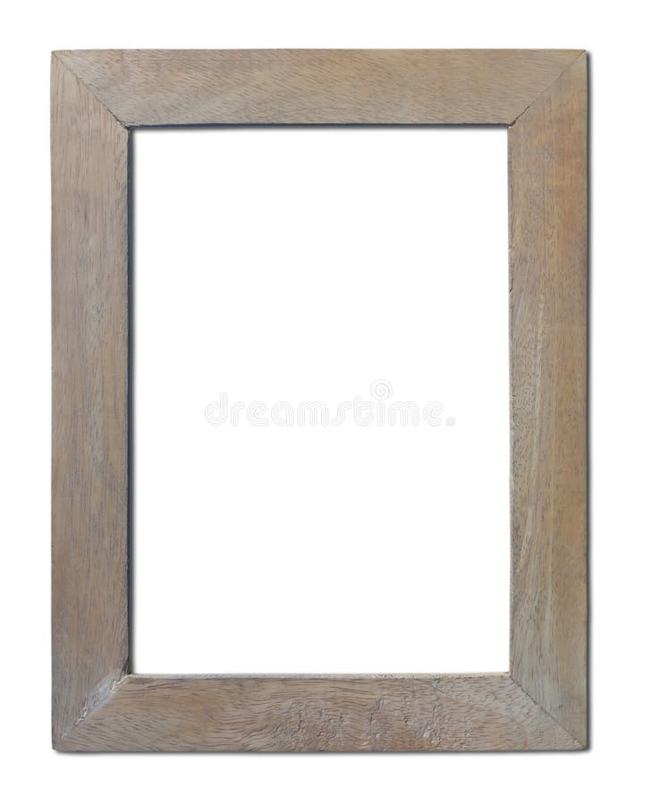 Old wooden frame isolated.