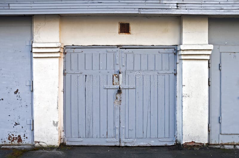 Old wooden garage gate stock image. Image of urban, gate 15754621
