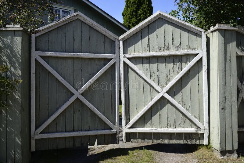 Old Wooden Gate with Cracked Paint Stock Photo Image of doorway