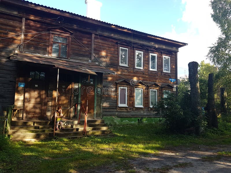 Wooden house view stock photos Wooden house view stock photos