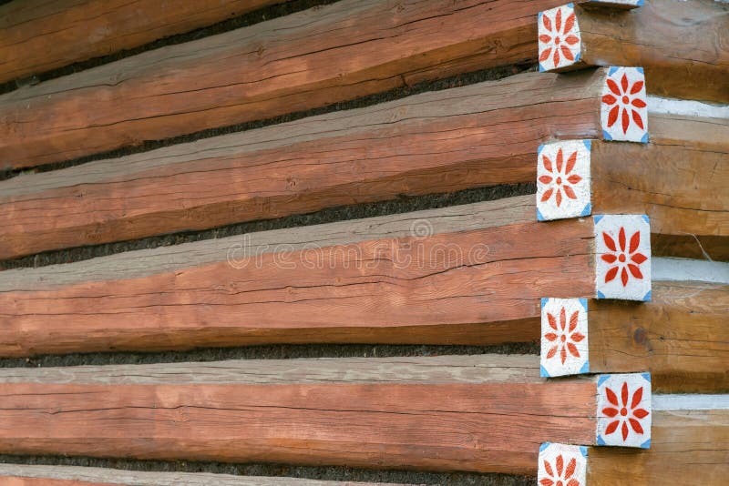 Old wooden houses in village Osturna, Spiska magura region, Slovakia