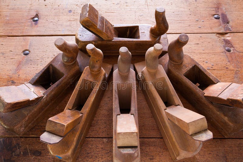 Old wooden jointers stock image. Image of carpentry,