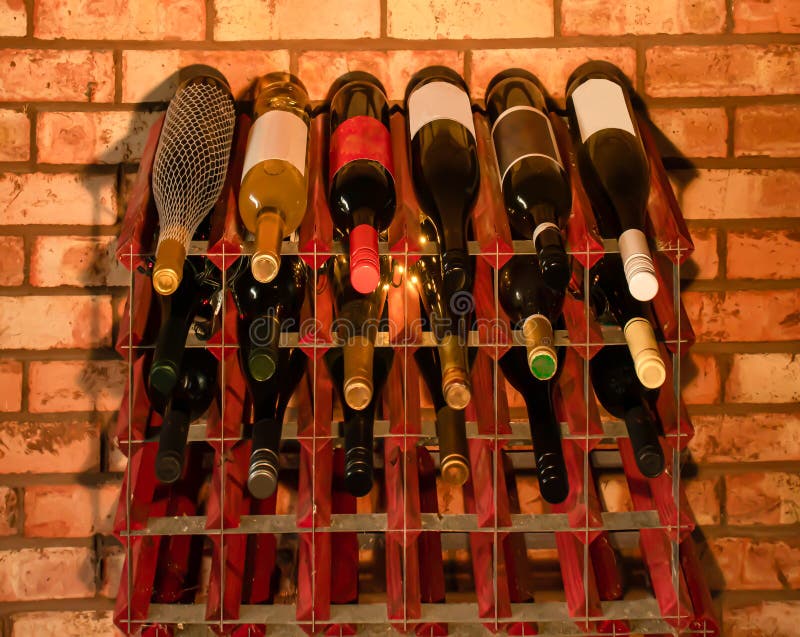An Old Wooden Metal Wine Rack Stock Image Image of storage, rack