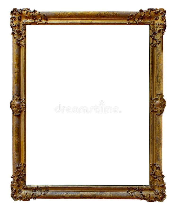 Old wooden picture frame stock image