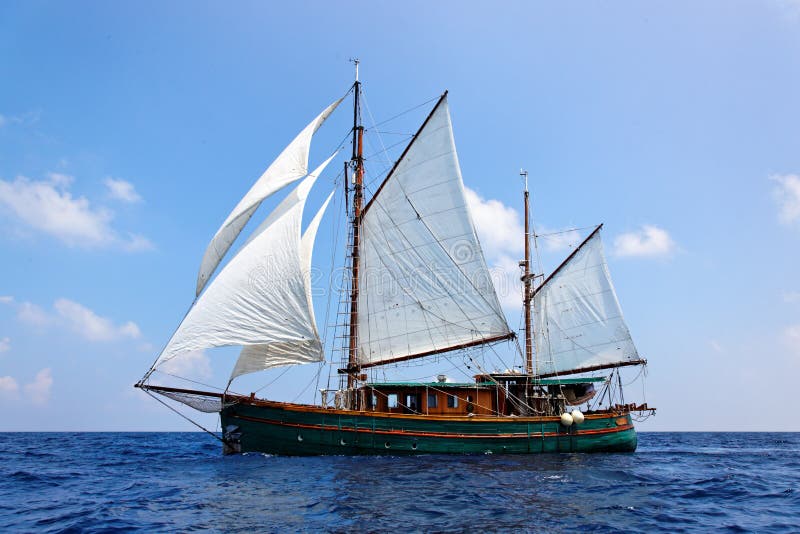 Old wooden sailboat stock image. Image of pier, cruise 