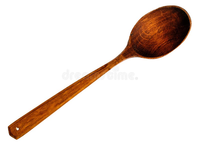 Old wooden spoon isolated on white. stock images Old wooden spoon isolated on white. stock images