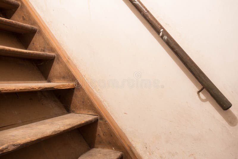 Old wooden stairs basement stock image. Image of darkened - 107993321