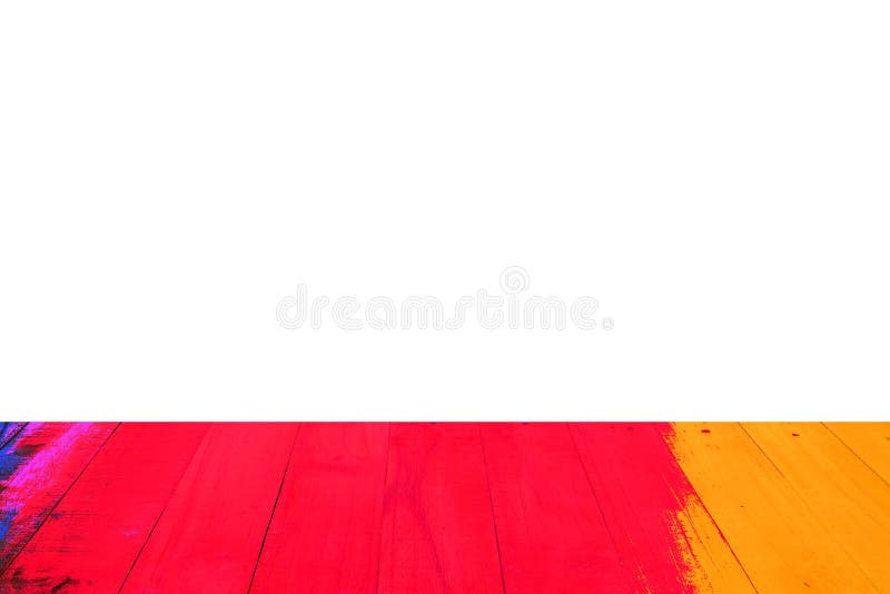 Old Wooden Table with Blue Sky White Cloud Background Stock Image