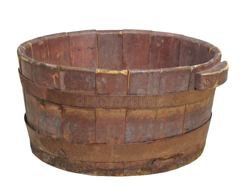 Old Antique Wood Water Bucket Isolated Stock Image - Image of pail,  ancient: 2343465