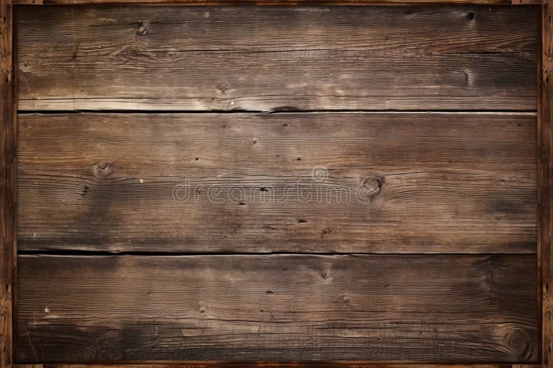 An Old Wooden Wall with a Wooden Frame Stock Illustration