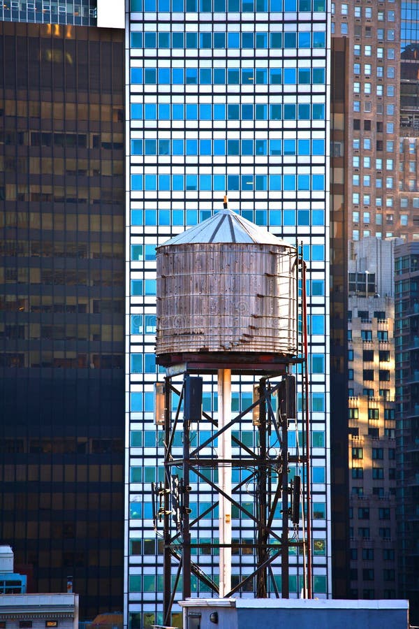 Old wooden water tower in New York