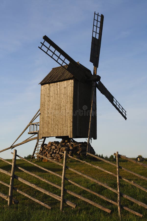 Old wooden windmill