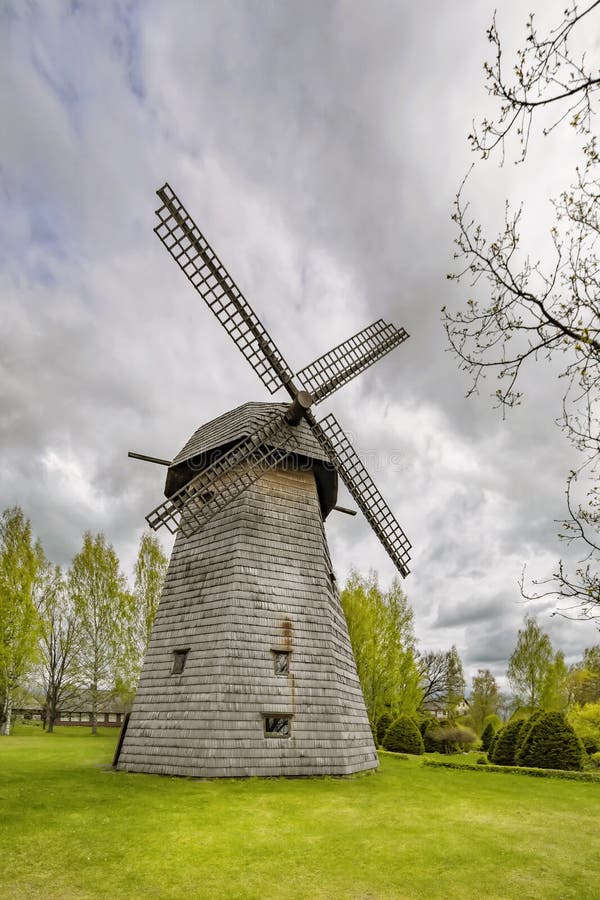 Old Wooden Windmill in Rural Area Editorial Photography Image of