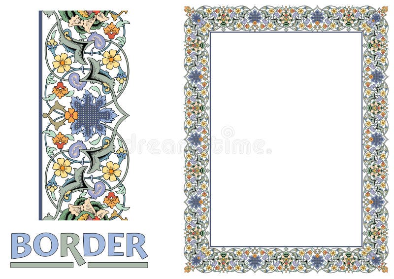 Old World Borders Vector - Tiled frame in plant leaves and flowers Framework Decorative Elegant style