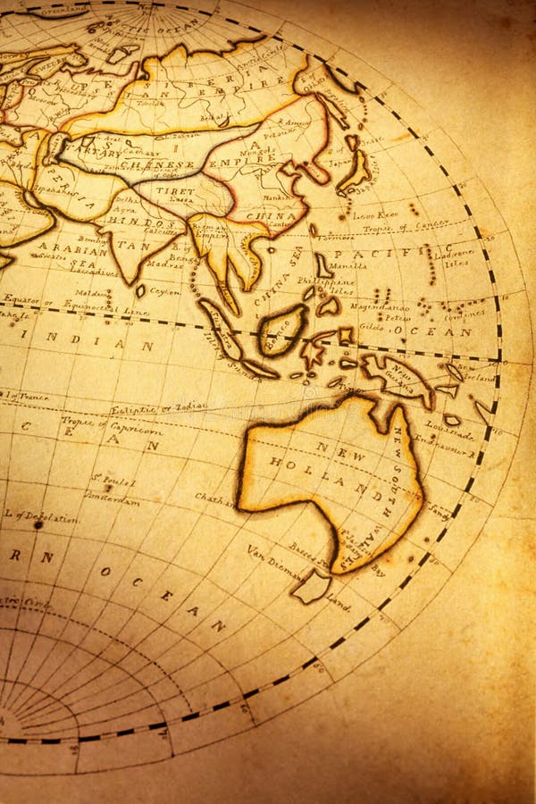 Old World Map. Part of old world map, showing Indian Ocean and Australia. Focus is on Australia. Map is from 1811 and is out of copyright stock photos Old World Map. Part of old world map, showing Indian Ocean and Australia. Focus is on Australia. Map is from 1811 and is out of copyright stock photos