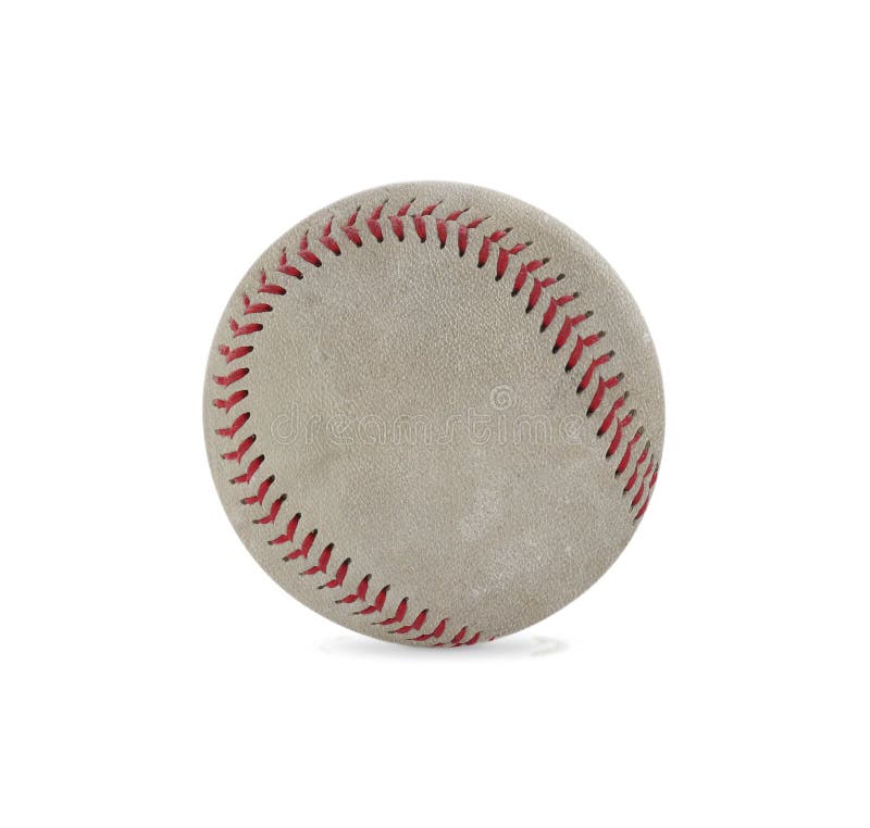 Old worn baseball ball on white background royalty free stock photos