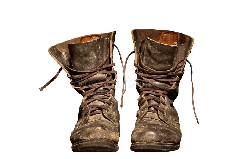 Old Worn Soldiers Work Boots Stock Photo - Image: 15088712