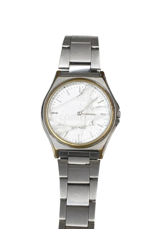Old Wristwatch With A Broken Glass Stock Image Image of background