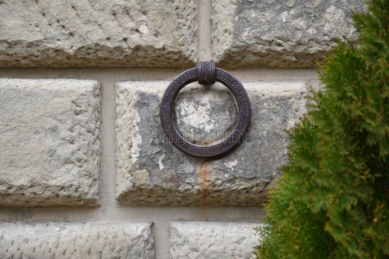Old wrought iron ring to tie horses. Greve in Chianti, Italy