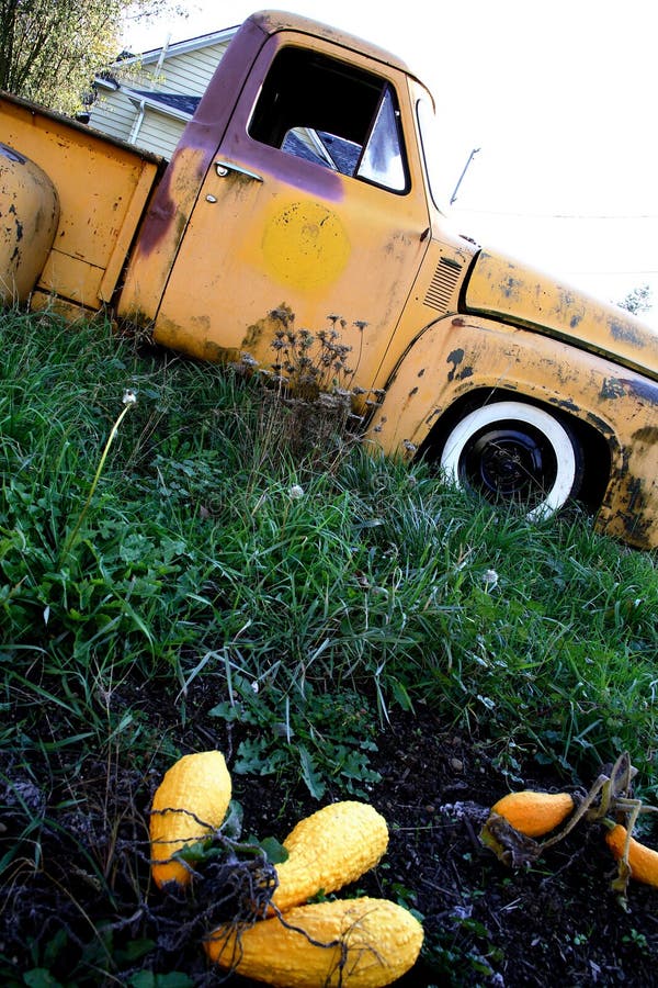 Old yellow ford truck stock photo. Image of work, color - 3562488
